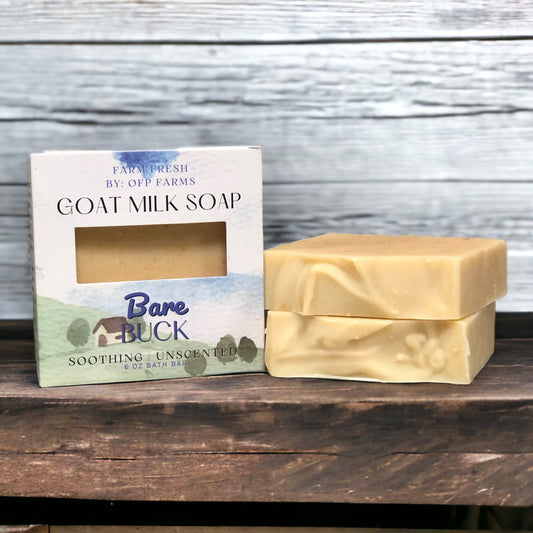 Bare Buck, 6 oz Unscented Goat Milk Soap