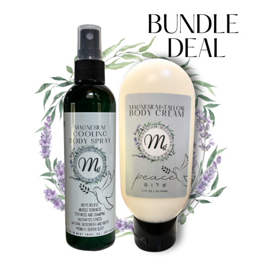 NEW! BUNDLE- PEACE Magnesium Cream and Mg Cooling Spray - Relax, RLS, Neuropathy, Pain