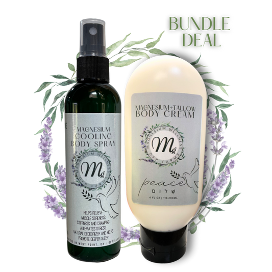 NEW! BUNDLE- PEACE Magnesium Cream and Mg Cooling Spray - Relax, RLS, Neuropathy, Pain