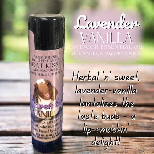 Goat Kisses(TM), Goat Milk Lip Balm, 4 Smack Pack, LAVENDER AND MINT