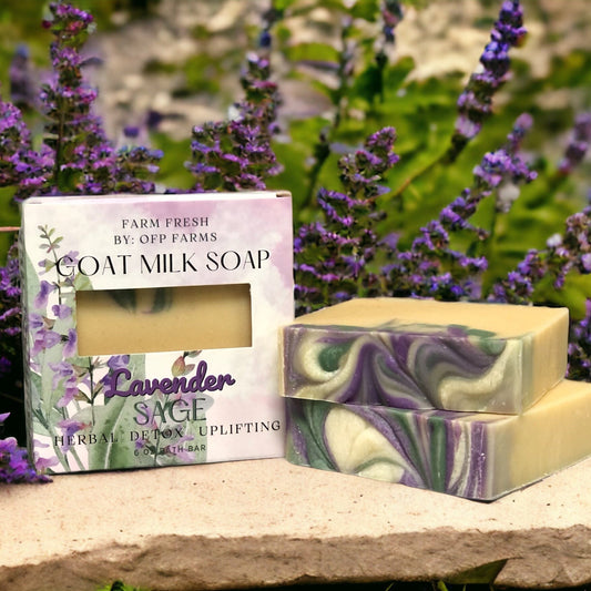 Lavender Sage, 6 oz Goat Milk Soap