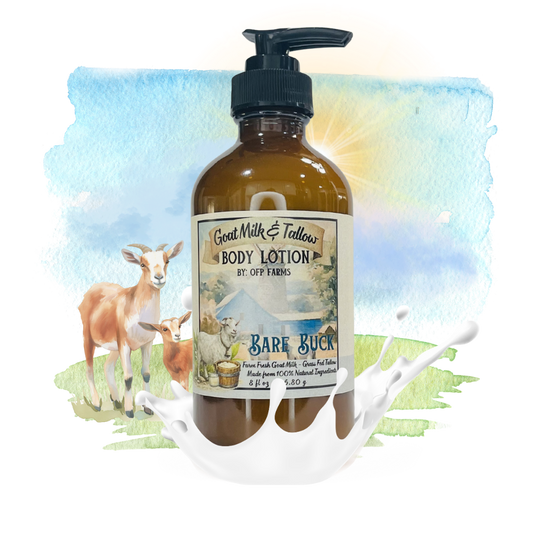 Bare Buck, Goat Milk & Tallow Hand and Body Lotion (Unscented)