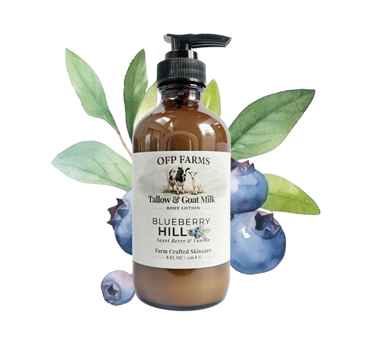 Blueberry Hill, Tallow and Goat Milk Hand and Body Lotion