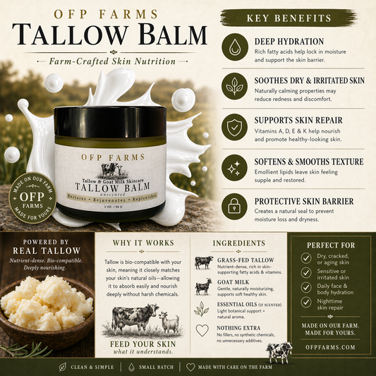 Grass Fed Tallow & Manuka Honey Balm - Face and Body Moisturizer