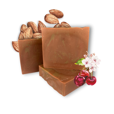 Cherry Almond, Tallow and Goat Milk Soap (BANDED)