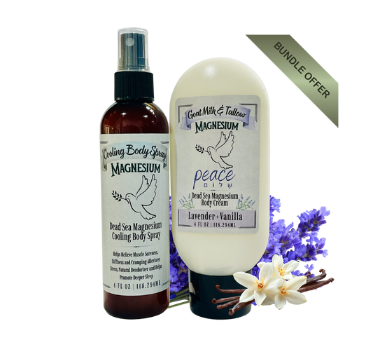NEW! BUNDLE- PEACE Magnesium Cream and Mg Cooling Spray - Relax, RLS, Neuropathy, Pain