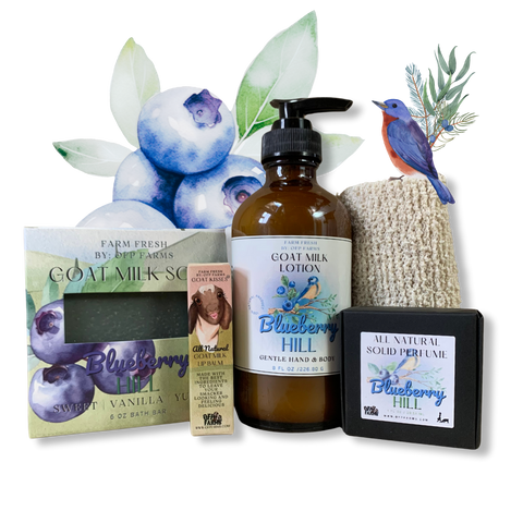 Farm Box Gift Set - Spring | 1 Goat Milk Tallow Soap | 1 Full Size Lotion | 1 Solid Perfume | 1 Lip Balm | 1 Soap Sack