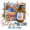 Small Farm Big Love, Mini Farm Bundle: SPRING One Goat Milk and Tallow Soap, 1 Full Size Lotion, 1 Lip Balm, 1 Soap Sack