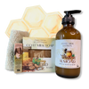 Small Farm Big Love, Mini Farm Bundle: SPRING One Goat Milk and Tallow Soap, 1 Full Size Lotion, 1 Lip Balm, 1 Soap Sack
