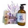 Small Farm Big Love, Mini Farm Bundle: SPRING One Goat Milk and Tallow Soap, 1 Full Size Lotion, 1 Lip Balm, 1 Soap Sack