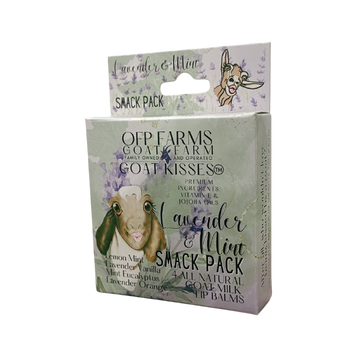 Goat Kisses(TM), Goat Milk Lip Balm, 4 Smack Pack, LAVENDER AND MINT