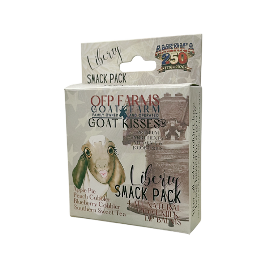Goat Kisses (TM) Smack Pack, 4 Lip Balms, LIBERTY