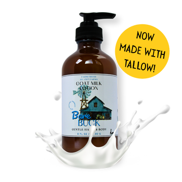 Bare Buck, Goat Milk & Tallow Hand and Body Lotion (Unscented)
