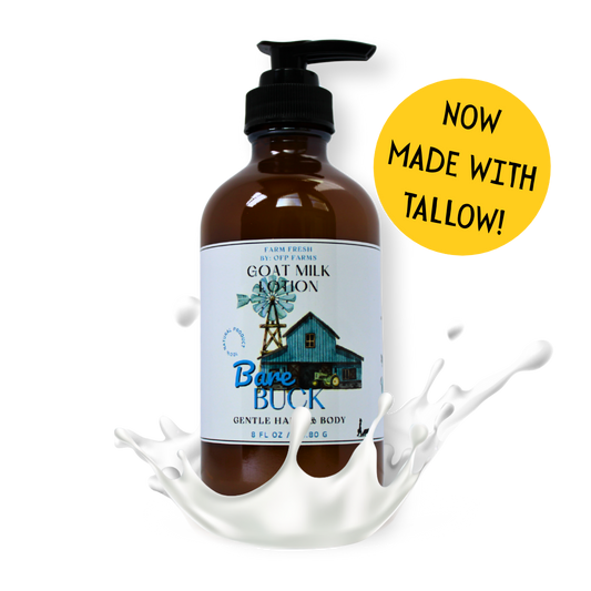 Bare Buck, Goat Milk & Tallow Hand and Body Lotion (Unscented)