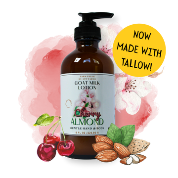 Cherry Almond, Goat Milk & Tallow, Hand and Body Lotion