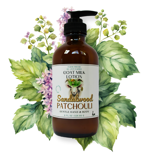 Sandalwood Patchouli, Goat Milk & Tallow Hand and Body Lotion
