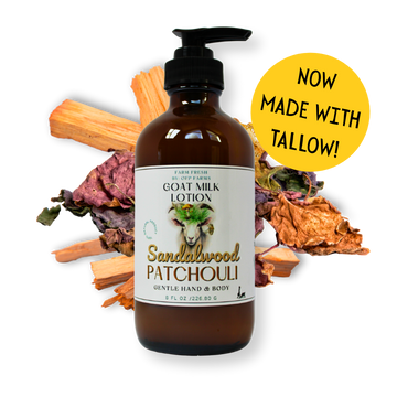 Sandalwood Patchouli, Goat Milk & Tallow Hand and Body Lotion