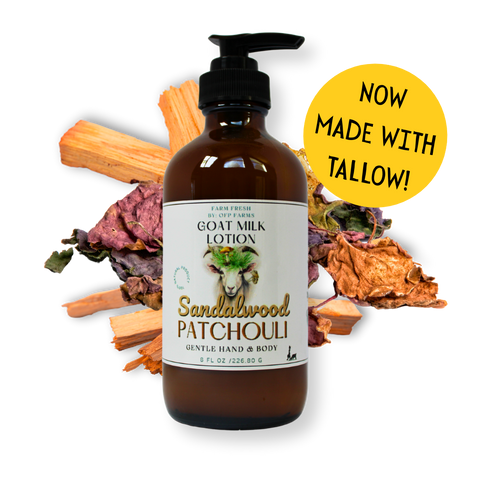 Sandalwood Patchouli, Goat Milk & Tallow Hand and Body Lotion