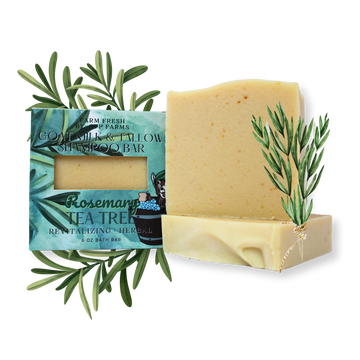 Shampoo Bar, 6 oz, Rosemary and Tea Tree, Grass Fed Tallow