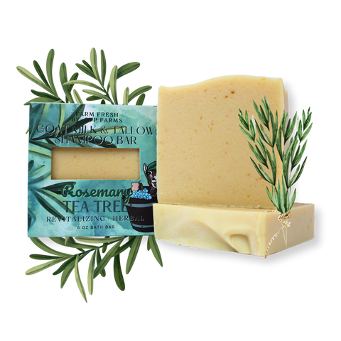 Shampoo Bar, 6 oz, Rosemary and Tea Tree, Grass Fed Tallow