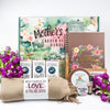 Mother's Day Garden Farm Box, Gift Set -Middy Garden Box - Soothing Salve, 3 Soaps, Travel Candle, Lip Balm, Journal, Pen, Lightweight Shawl