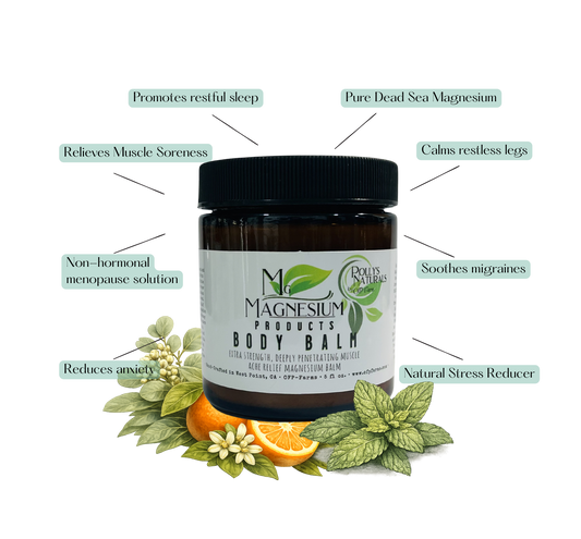 Magnesium All Natural Body Balm, Sleep, Wellness, Arthritis, Plantar Fasciitis, 5 oz
