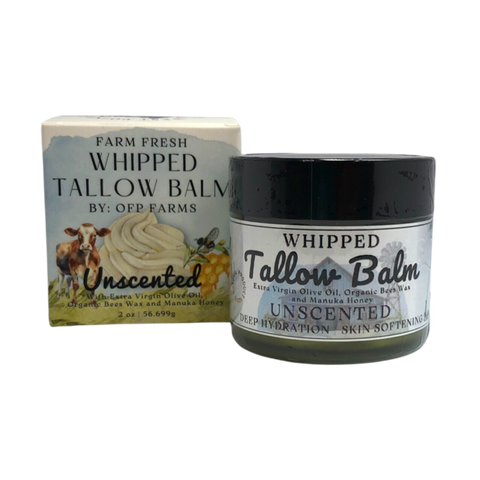 Whipped Tallow Balm - Moisturizer, Grass Fed Beef Tallow, Face, Skin and Body Care