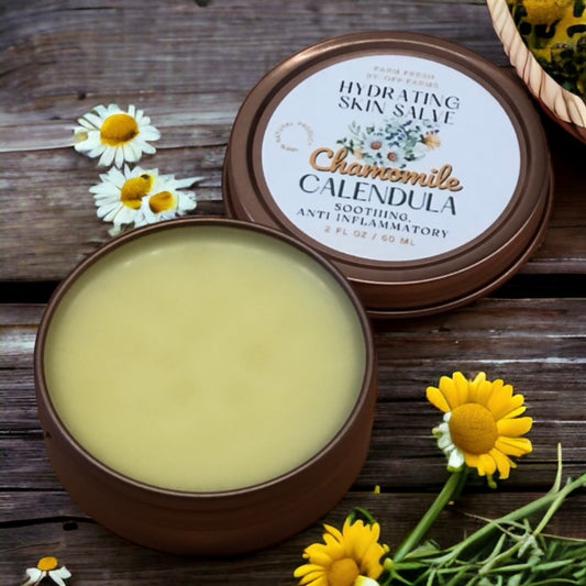 Salve, Chamomile and Calendula, 2 oz, Hydrating Skin Salve | Soothes | Anti Inflammatory