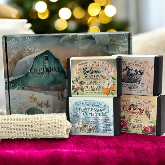 Christmas 4 Soap Gift Box Set, Goat Milk and Tallow Soap