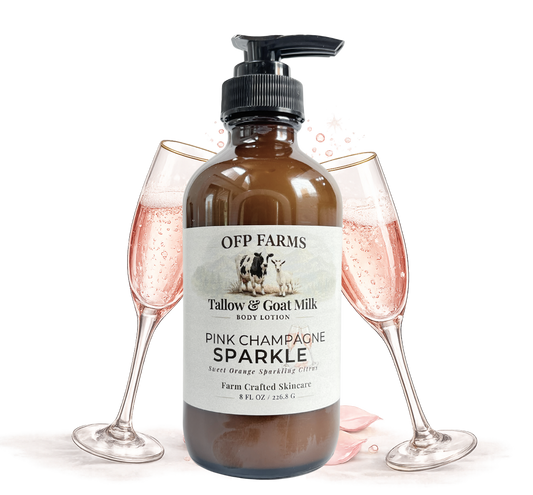 Pink Champagne Sparkle, Tallow & Goat Milk Body Lotion