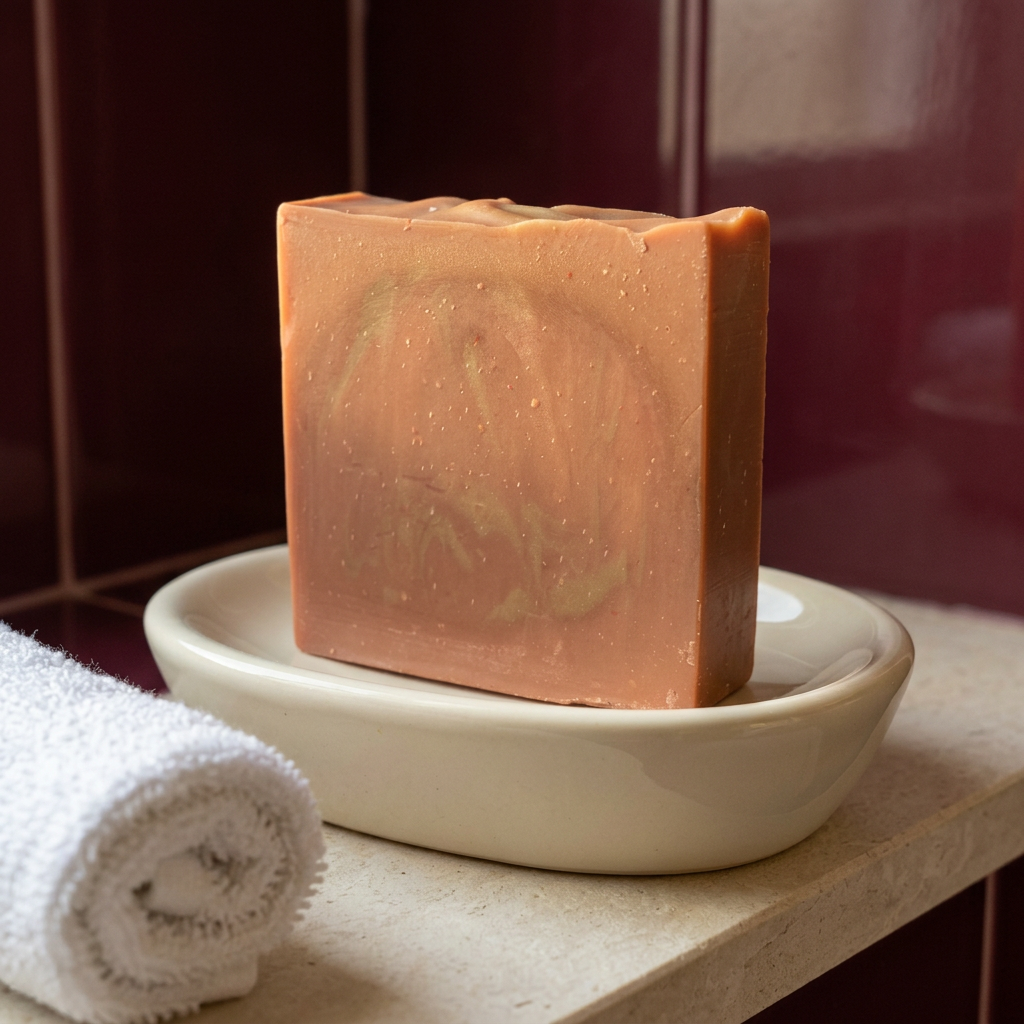 Cherry Almond soap texture and thickness detail