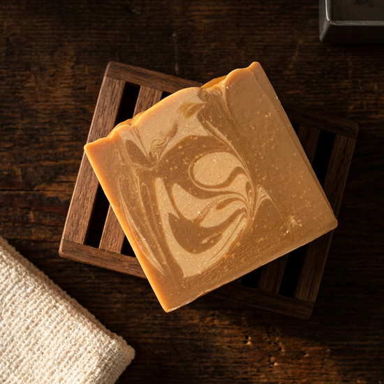 Honey and Almond wooden soap saver detail draft