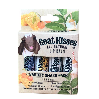 Goat Kisses(TM), Goat Milk Lip Balm, 4 Smack Pack, Variety Pack