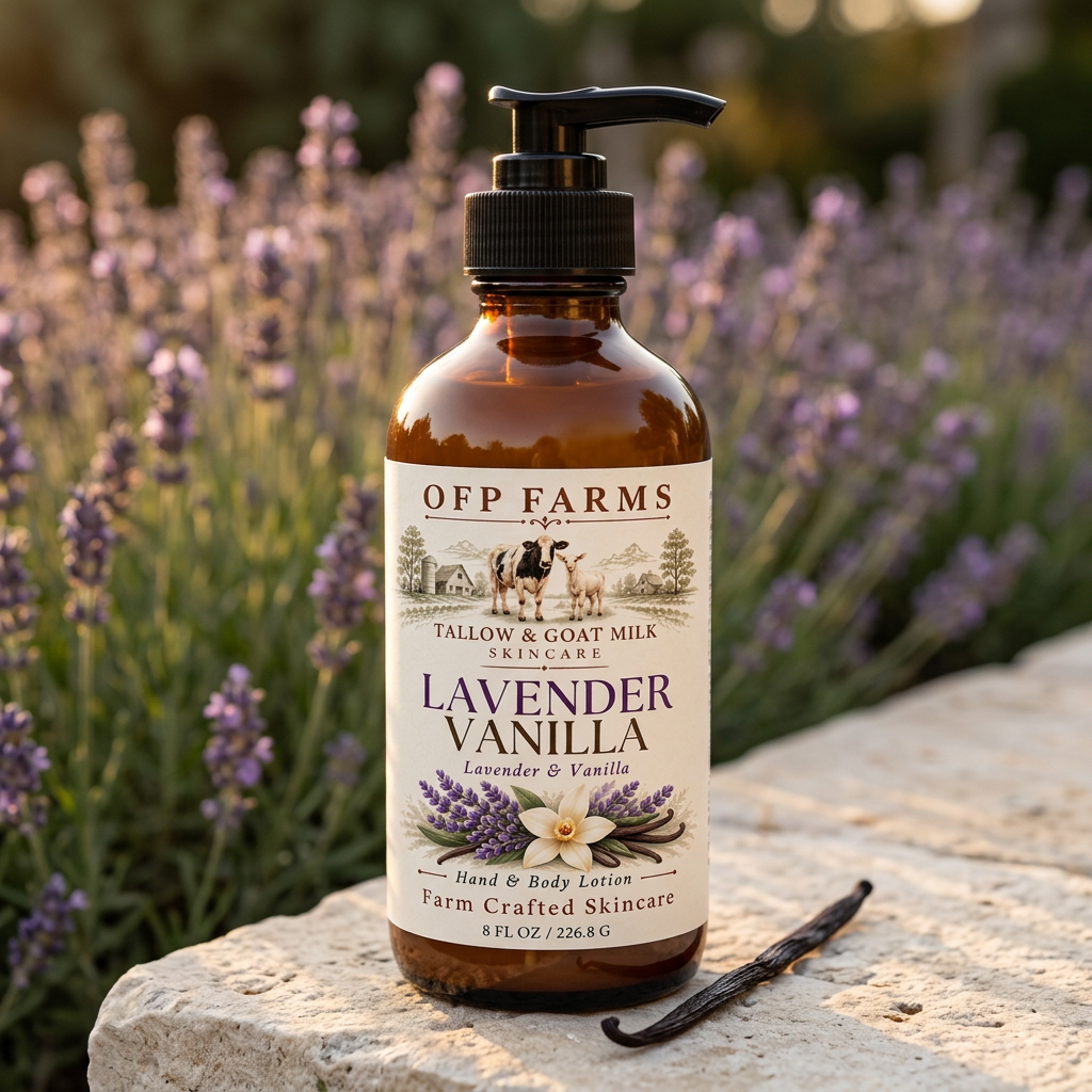Lavender and Vanilla lotion garden detail draft