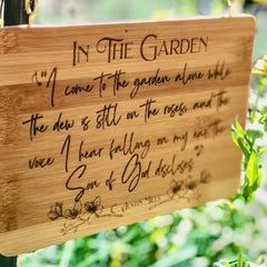 In The Garden, Verse, Garden Plaque